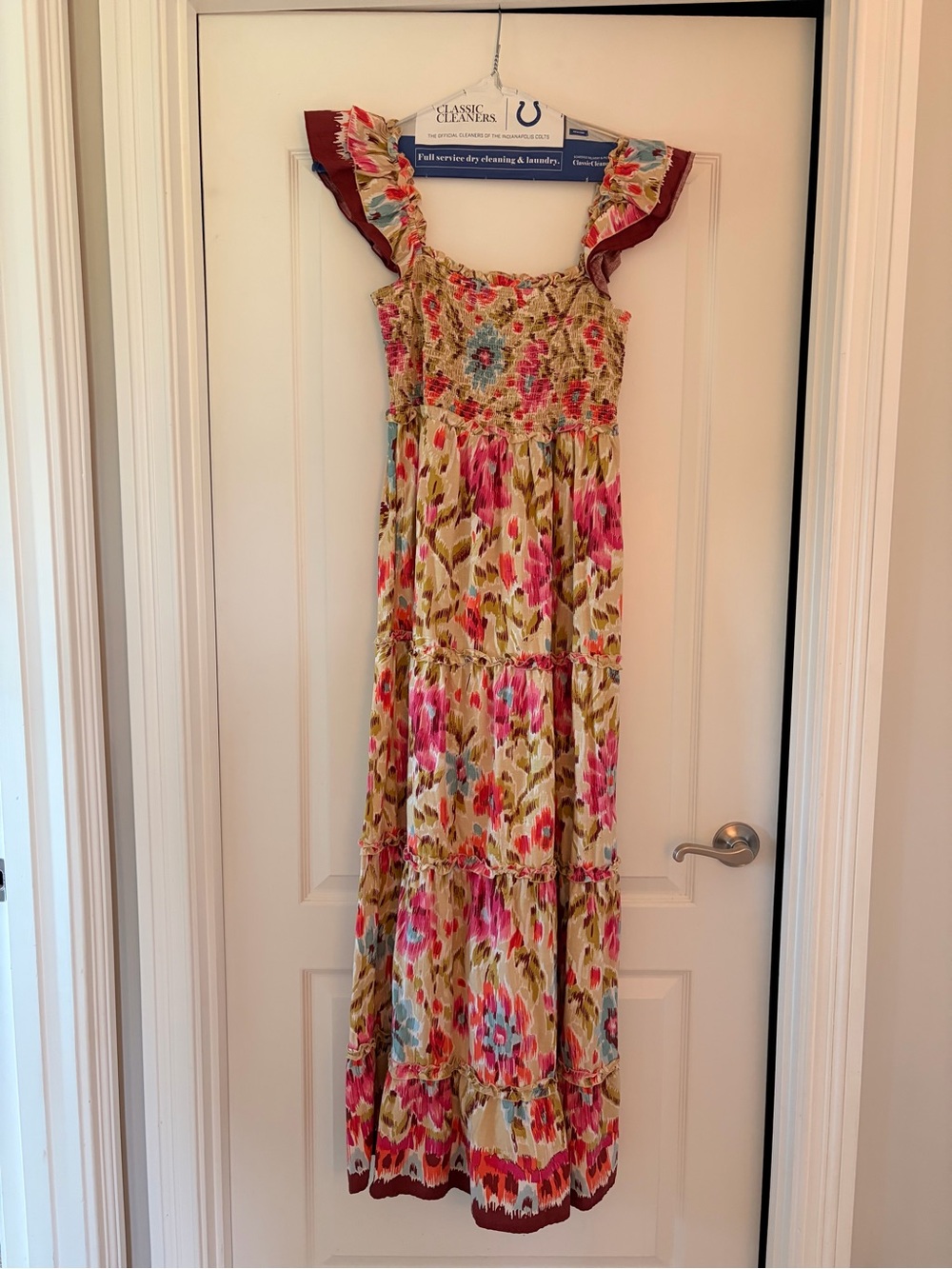 House of Harlow 1960 Multicolor Ruffle Smocked Maxi Dress - Picture 2 of 9